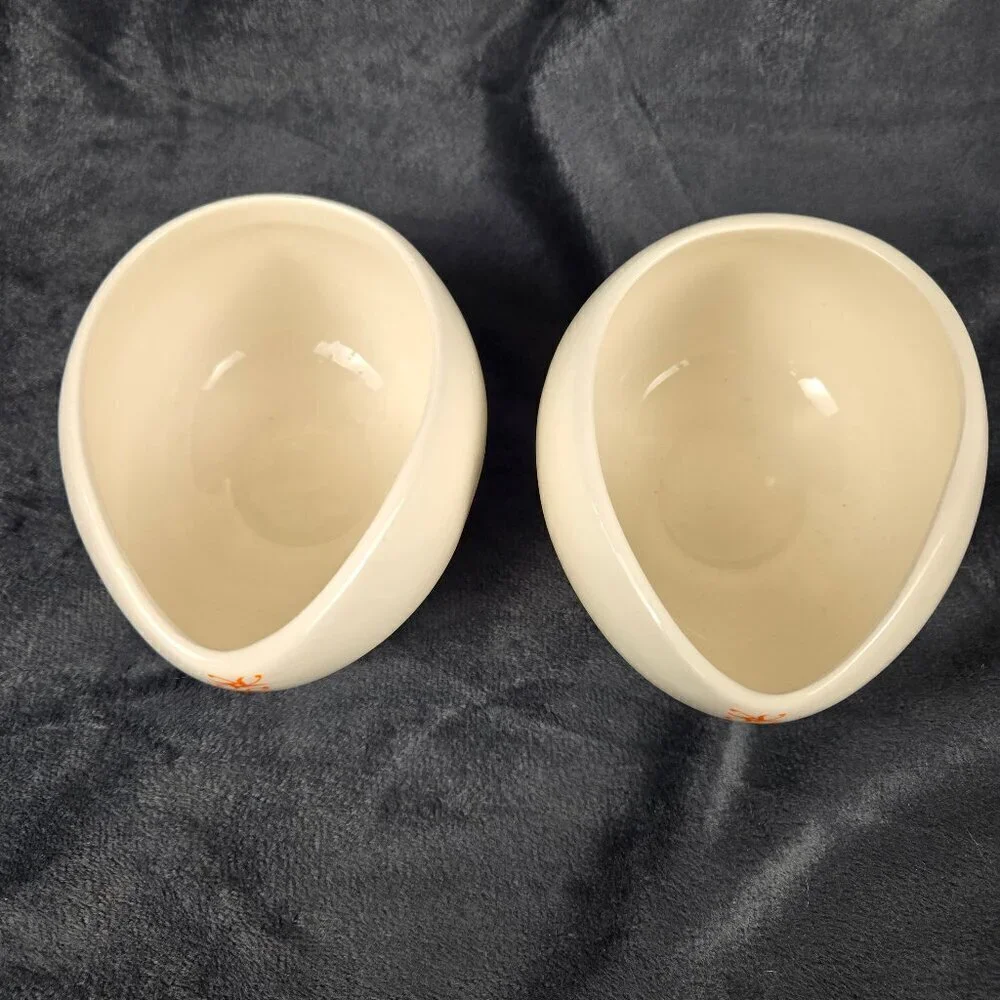 Pair of Chocolate by the Bald Man Max Brenner Hug Mugs White Ceramic